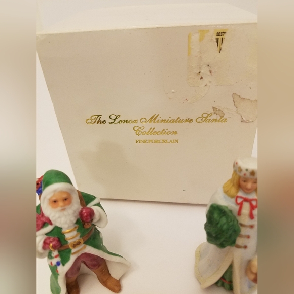 Vintage Lenox 2 Miniature Santa Mrs Claus Fine Porcelain Collection Figurines - Picture 2 of 16
